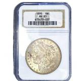 1890 Morgan Silver Dollar NGC MS63
