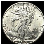 1945-D Silver Half Dollar Walking Liberty UNCIRCUL