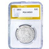 1832 Capped Bust Half Dollar PGA MS63