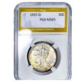 1937-D Walking Liberty Half Dollar PGA MS65