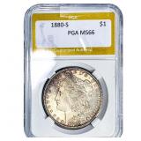 1880-S Morgan Silver Dollar PGA MS66