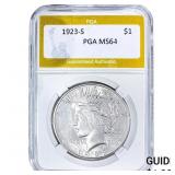 1923-S Silver Peace Dollar PGA MS64