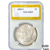1880-S Morgan Silver Dollar PGA MS64