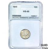 1945 Mercury Silver Dime PGA MS65