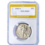 1943-S Walking Liberty Half Dollar PGA MS64
