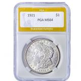 1921 Morgan Silver Dollar PGA MS64