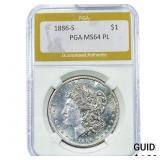 1886-S Morgan Silver Dollar PGA MS64 PL