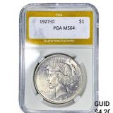 1927-D Silver Peace Dollar PGA MS64