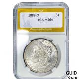 1888-O Morgan Silver Dollar PGA MS64