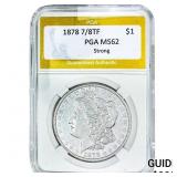 1878 7/8TF Morgan Silver Dollar PGA MS62 Strong