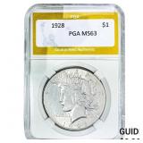 1928 Silver Peace Dollar PGA MS63