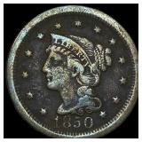 1850 Braided Hair Large Cent LIGHTLY CIRCULATED