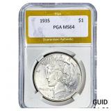 1935 Silver Peace Dollar PGA MS64