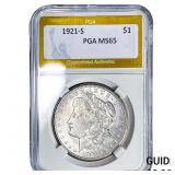 1921-S Morgan Silver Dollar PGA MS65