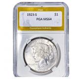 1923-S Silver Peace Dollar PGA MS64
