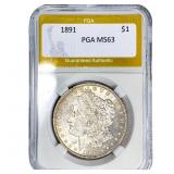 1891 Morgan Silver Dollar PGA MS63