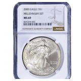 2000 Silver Eagle NGC MS69 Millennium Set