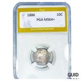 1886 Seated Liberty Dime PGA MS64+