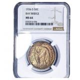 1936-S Bay Bridge Half Dollar NGC MS64