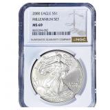 2000 Silver Eagle NGC MS69 Millenium Set