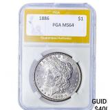 1886 Morgan Silver Dollar PGA MS64