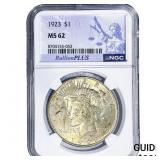 1923 Silver Peace Dollar NGC MS62