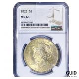 1923 Silver Peace Dollar NGC MS63