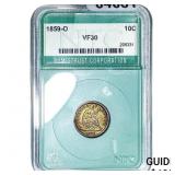 1859-O Seated Liberty Dime NTC VF30