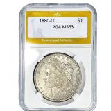 1880-O Morgan Silver Dollar PGA MS63