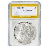 1884-O Morgan Silver Dollar PGA MS64
