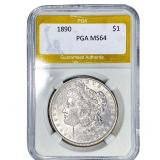 1890 Morgan Silver Dollar PGA MS64