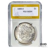 1888-O Morgan Silver Dollar PGA MS64