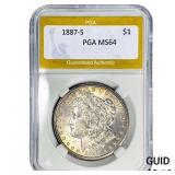 1887-S Morgan Silver Dollar PGA MS64
