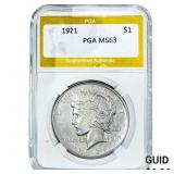 1921 Silver Peace Dollar PGA MS63