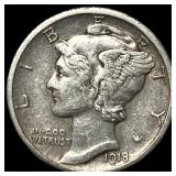 1918-S Silver Mercury Dime CLOSELY UNCIRCULATED