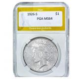1926-S Silver Peace Dollar PGA MS64