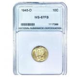 1945-D Mercury Silver Dime PGA MS67 FB