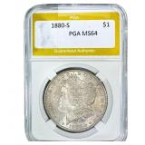 1880-S Morgan Silver Dollar PGA MS64