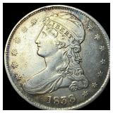 1838 Silver Capped Bust Half Dollar NEARLY  UNCIR