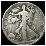 1918-D Silver Walking Liberty Half Dollar NICELY C