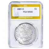 1885-O Morgan Silver Dollar PGA MS66