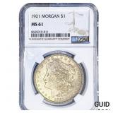 1921 Morgan Silver Dollar NGC MS61