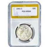 1941-S Walking Liberty Half Dollar PGA MS64