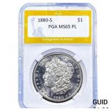 1880-S Morgan Silver Dollar PGA MS65 PL