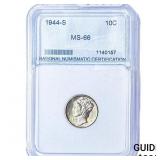 1944-S Mercury Silver Dime NNC MS66