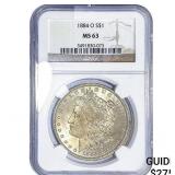1884-O Morgan Silver Dollar NGC MS63