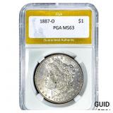 1887-O Morgan Silver Dollar PGA MS63