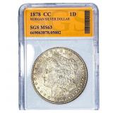1878-CC Morgan Silver Dollar SGS MS63