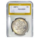 1887-S Morgan Silver Dollar PGA MS64