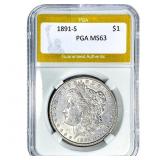 1891-S Morgan Silver Dollar PGA MS63